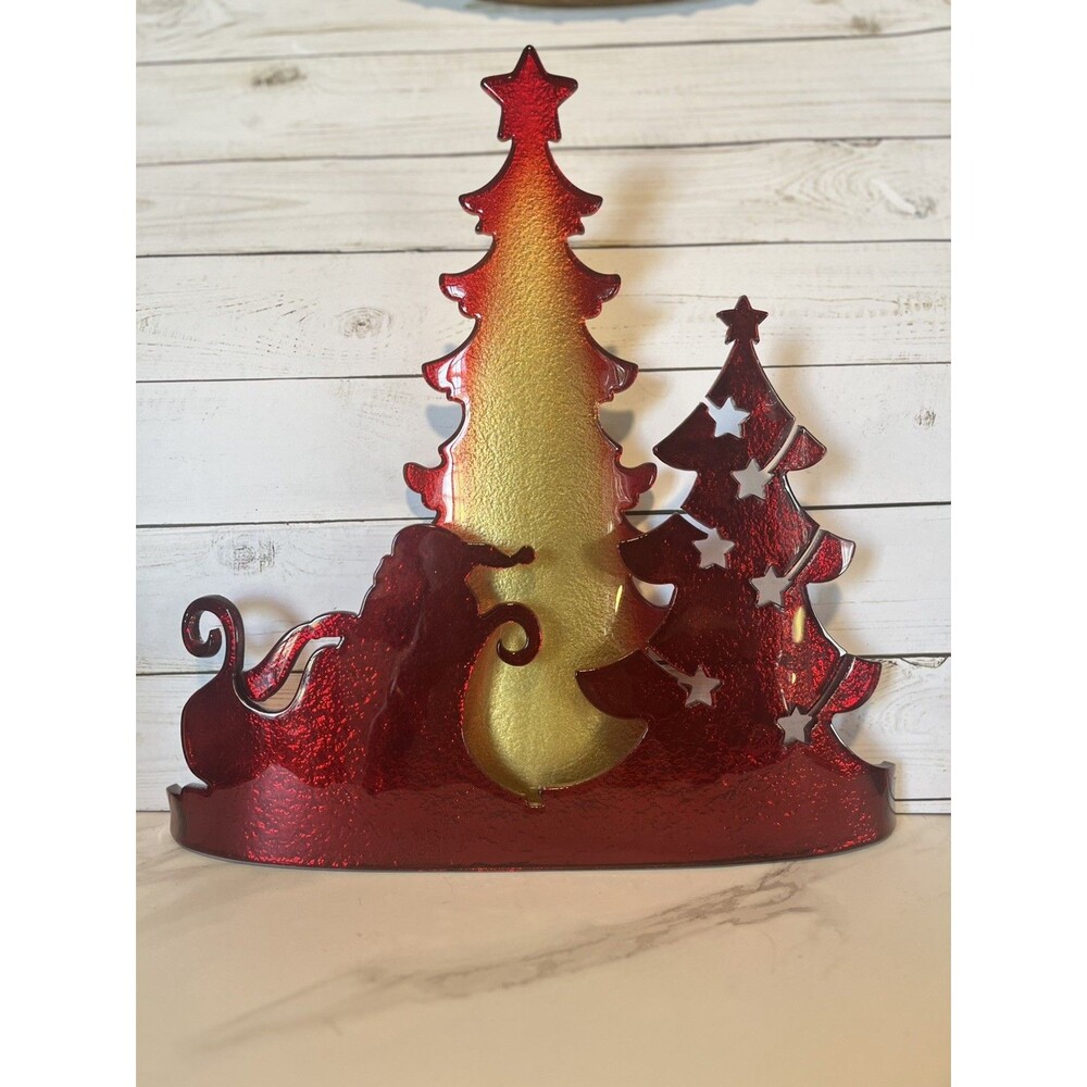 I Vetri Di Nennella Handmade Italian Art Christmas Display Red Gold Translucent